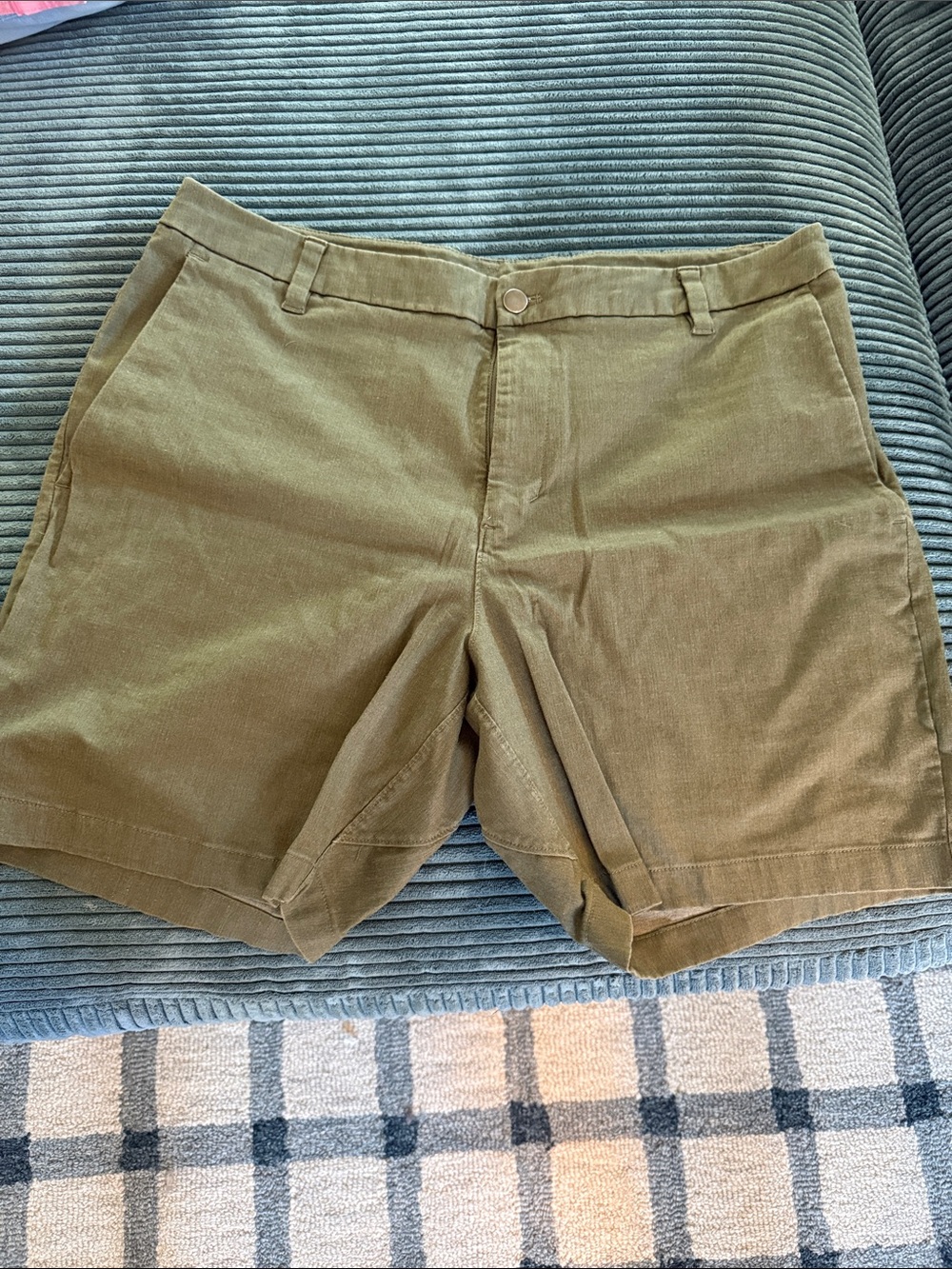 lululemon athletica Olive Green Flat-Front Men's Shorts